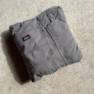Vintage Dickies Grey Denim Reworked Home Decor Pillow VTG Workwear